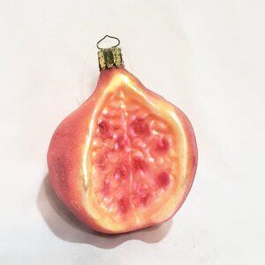 Pomegranate Christborn Sugared Blown Glass Ornament Vintage Germany Spotted 3.5"